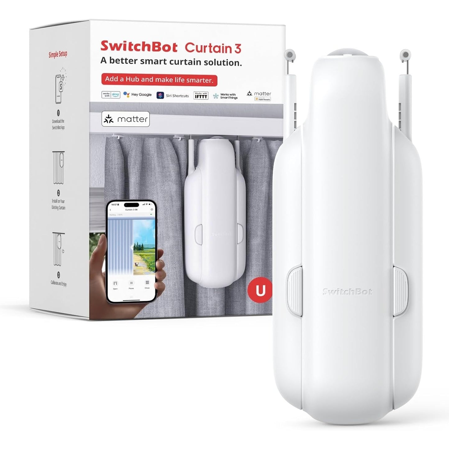 Wonderlabs - Switchbot Automatic Curtain Opener With Bluetooth & App Control