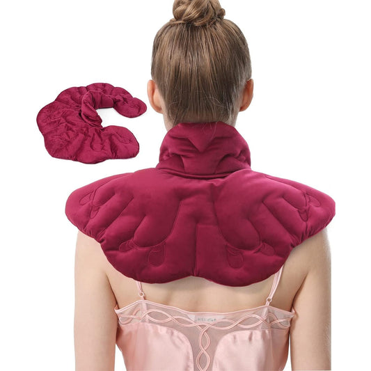 Aroma Season - Heated Neck Wrap Microwave Warmer With Natural Herbs (Red)