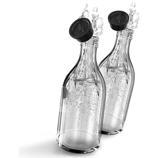 Mate Of Steel - 2 Pack 30Oz Glass Bottles for Sodastream Crystal 2.0