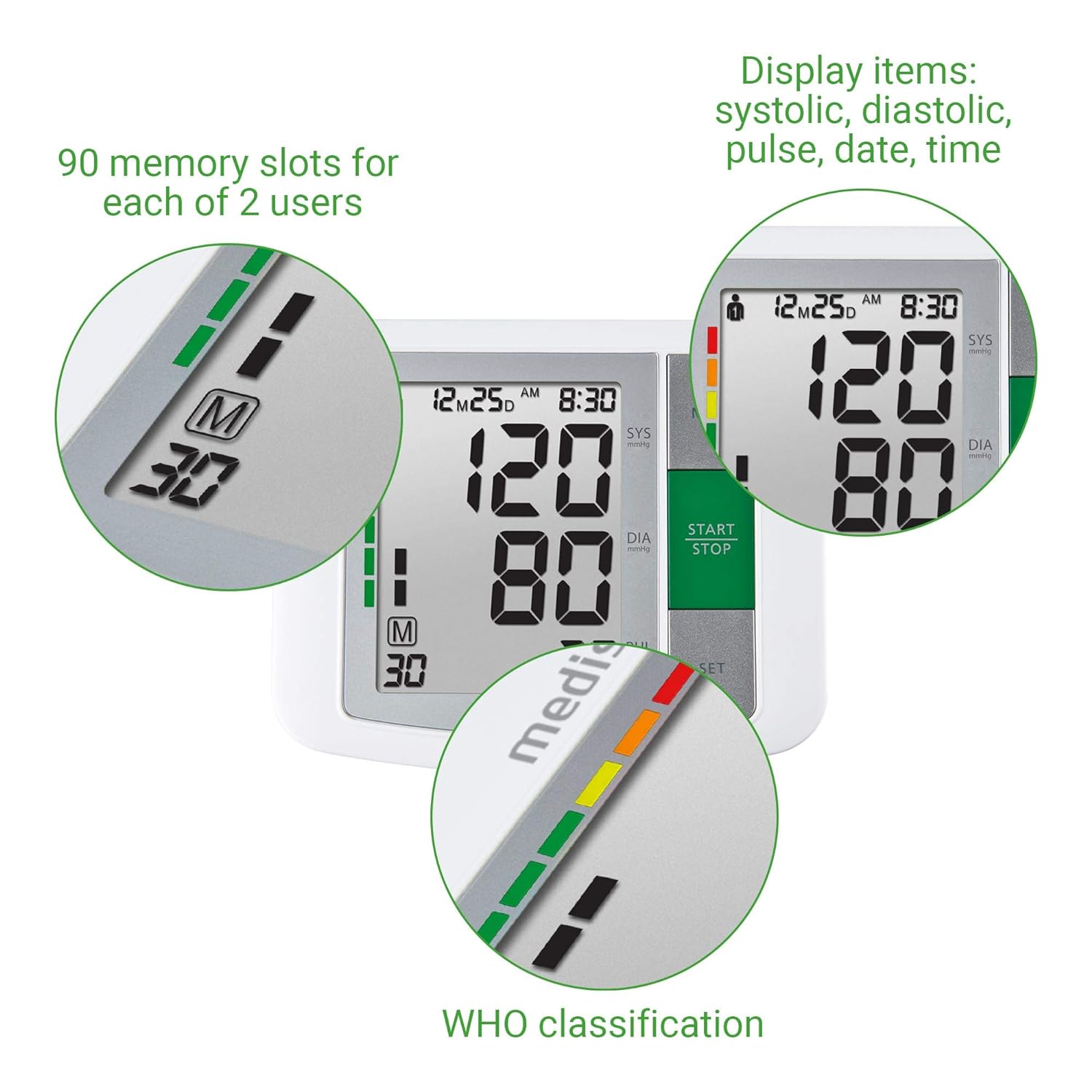 Medisana - Automatic Upper Arm Blood Pressure Monitor With Batteries & Case