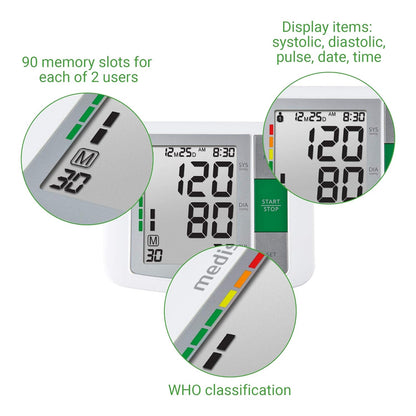 Medisana - Automatic Upper Arm Blood Pressure Monitor With Batteries & Case