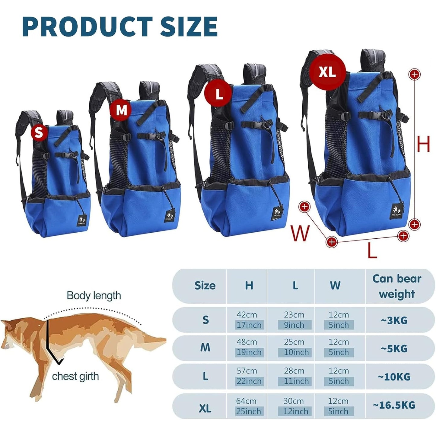 Petcute - Dog & Cat Hiking Backpack With Breathable Mesh For Pets Up To 16.5 Kg