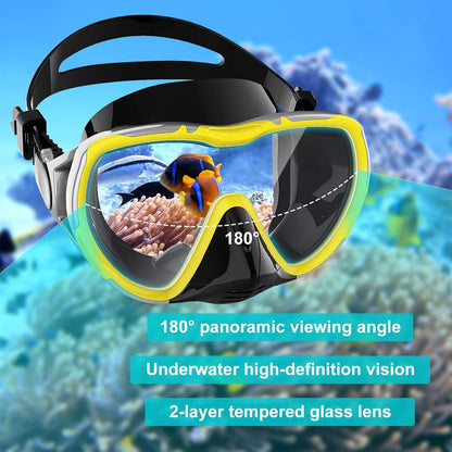 Rabigala - Anti-Fog Scuba Mask With Tempered Glass For Diving