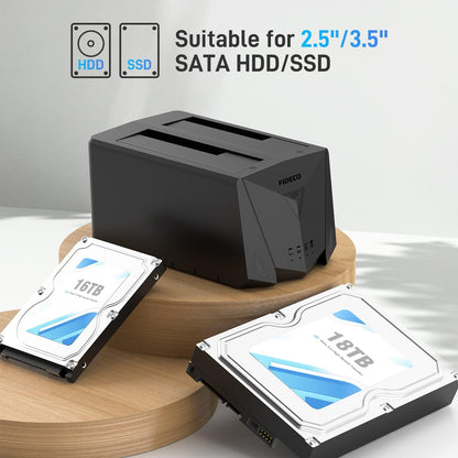 Fideco - USB 3.2 Gen 1 Hard Drive Docking Station with Duplicator and UASP Support