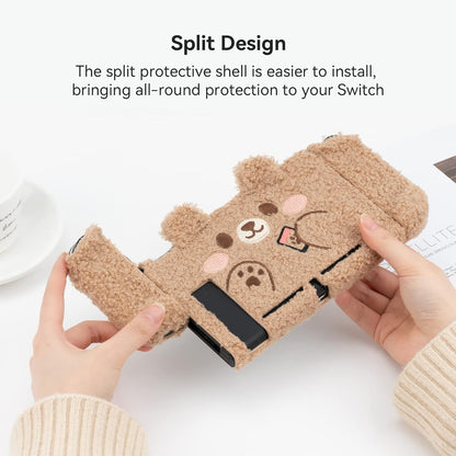 Geekshare - Cute Plush Protective Case For Nintendo Switch - Plush Bear