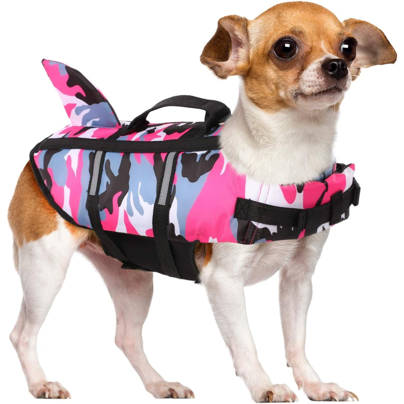 Queenmore - Dog Life Jacket With Rescue Handle & Leash Ring, Pink M