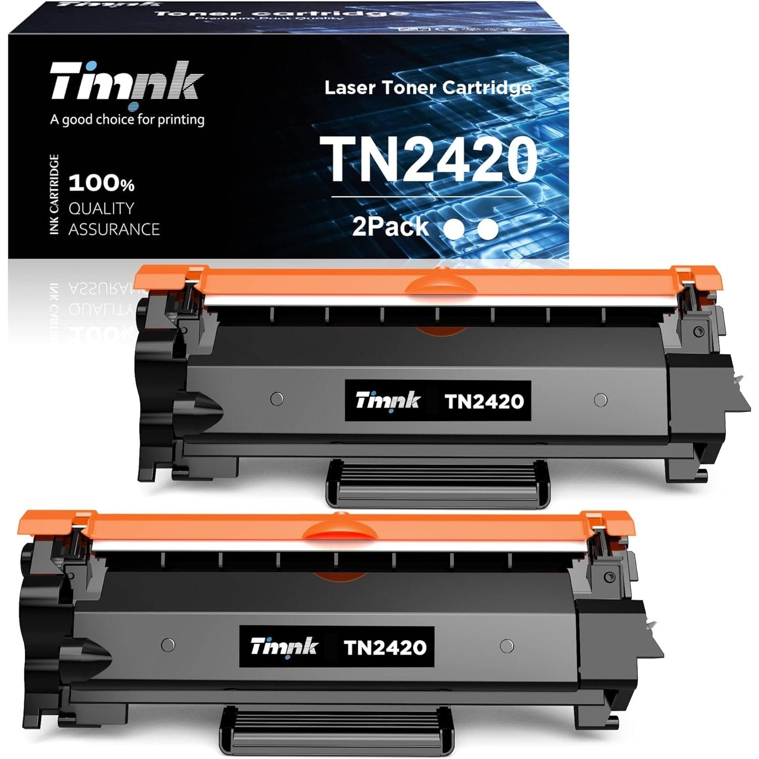 Timink - Tn2420 Compatible Toner Cartridge (2 Black) For Brother Printers