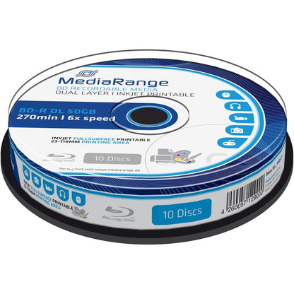 Mediarange Gmbh - Bd-R 50Gb Printable Single Side Double Layer White