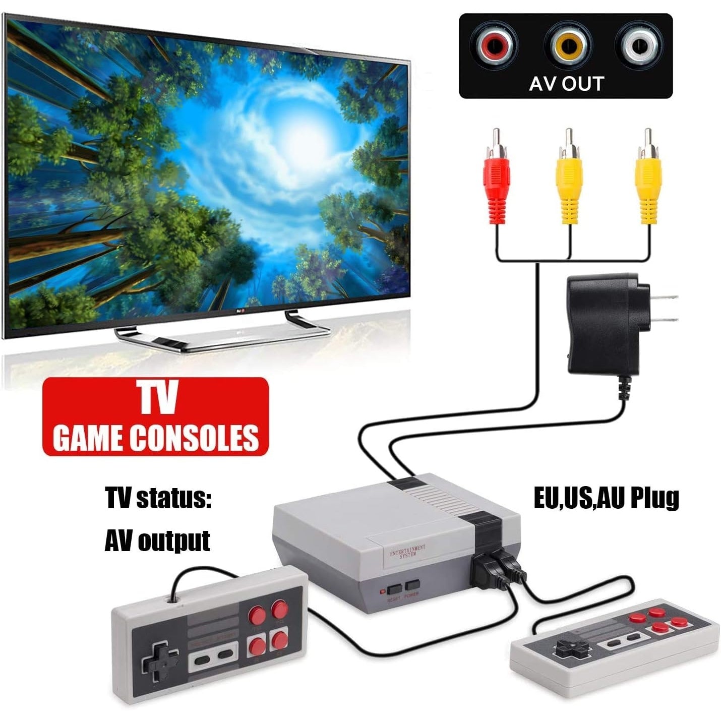 Huadeyi - 620 In 1 Retro AV Mini TV Game Console