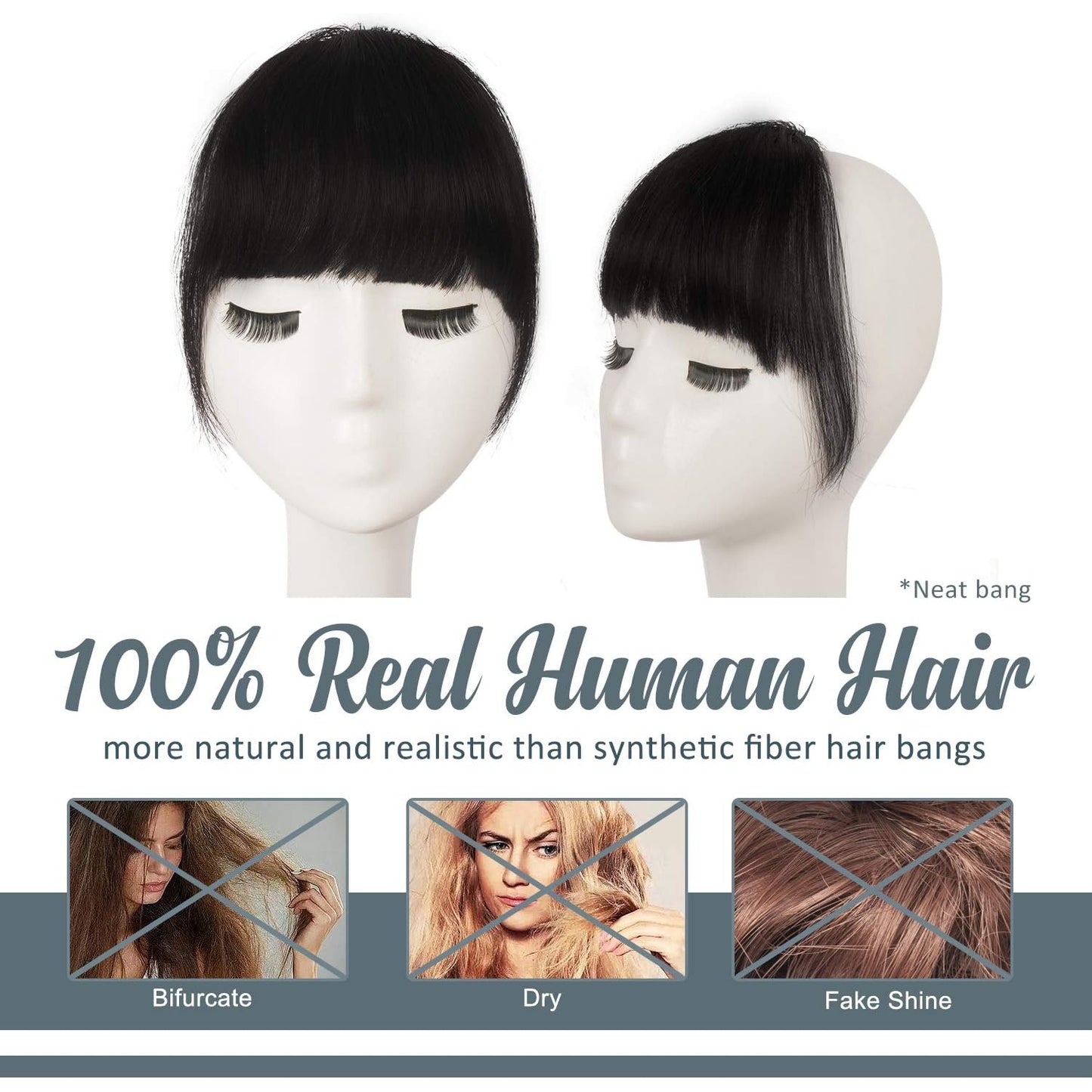 Barsdar - 100% Natural Air Bangs Hair Extension