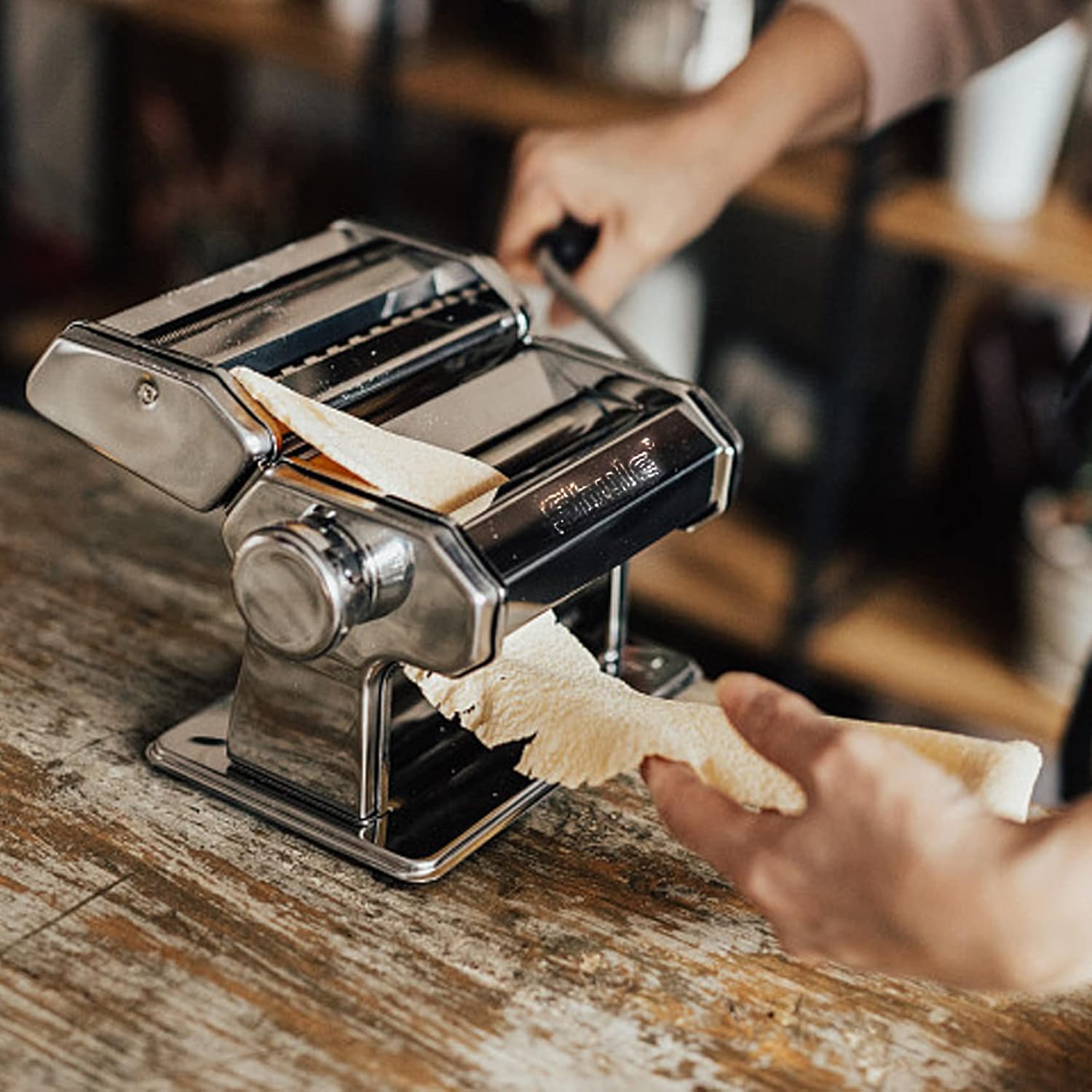 Shule - Stainless Steel Manual Pasta Maker With Adjustable Thickness