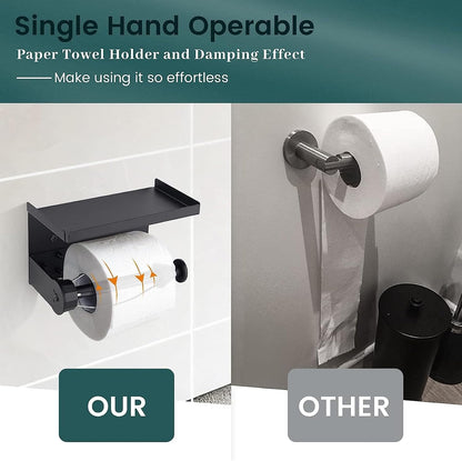 Shipenophy - Stainless Steel Toilet Tissue Holder With Shelf