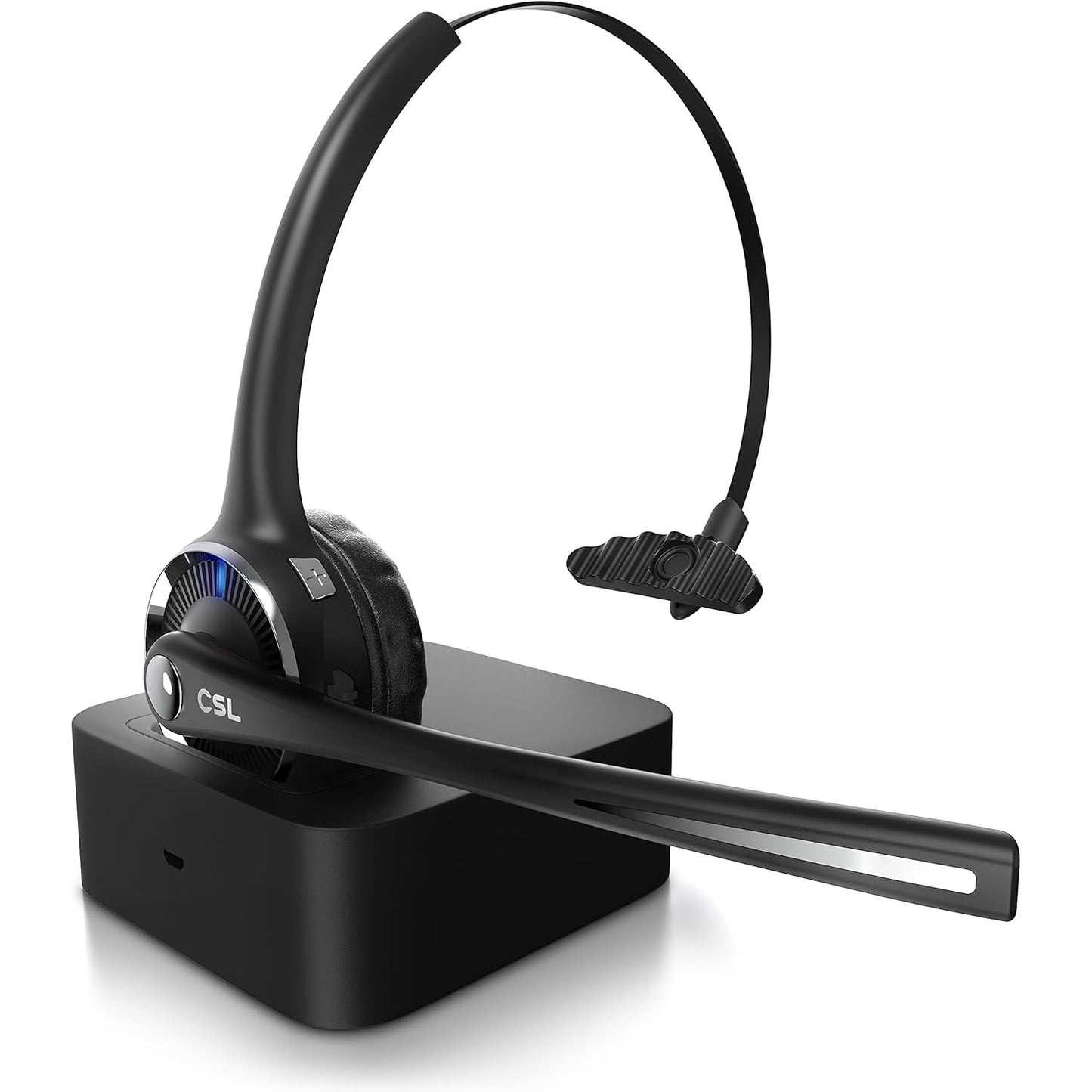 Csl-Computer - Bluetooth 5.0 Headset With Charging Station - Pc Headset With Mic