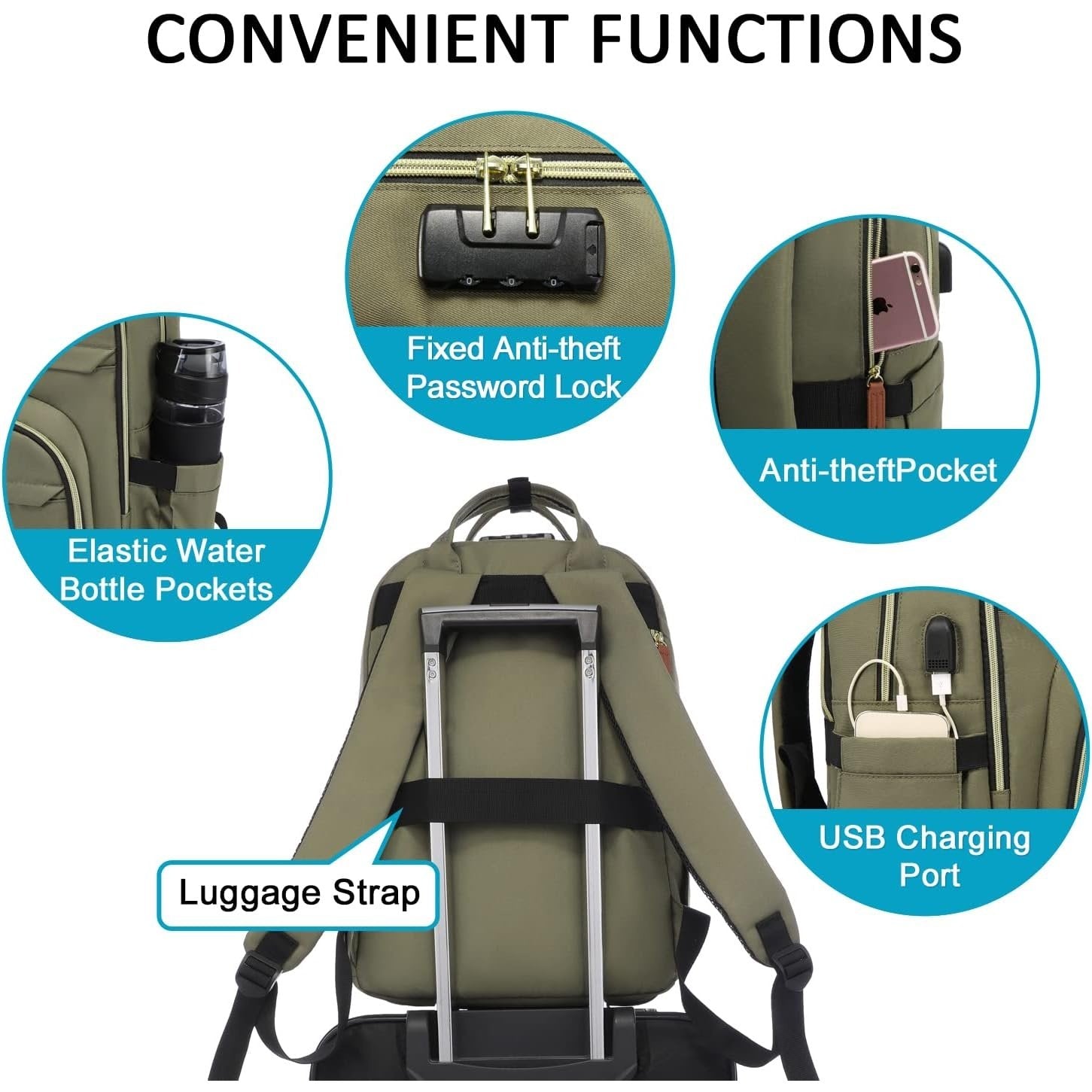 Look - Laptop Backpack Purse For Women Work Travel Business