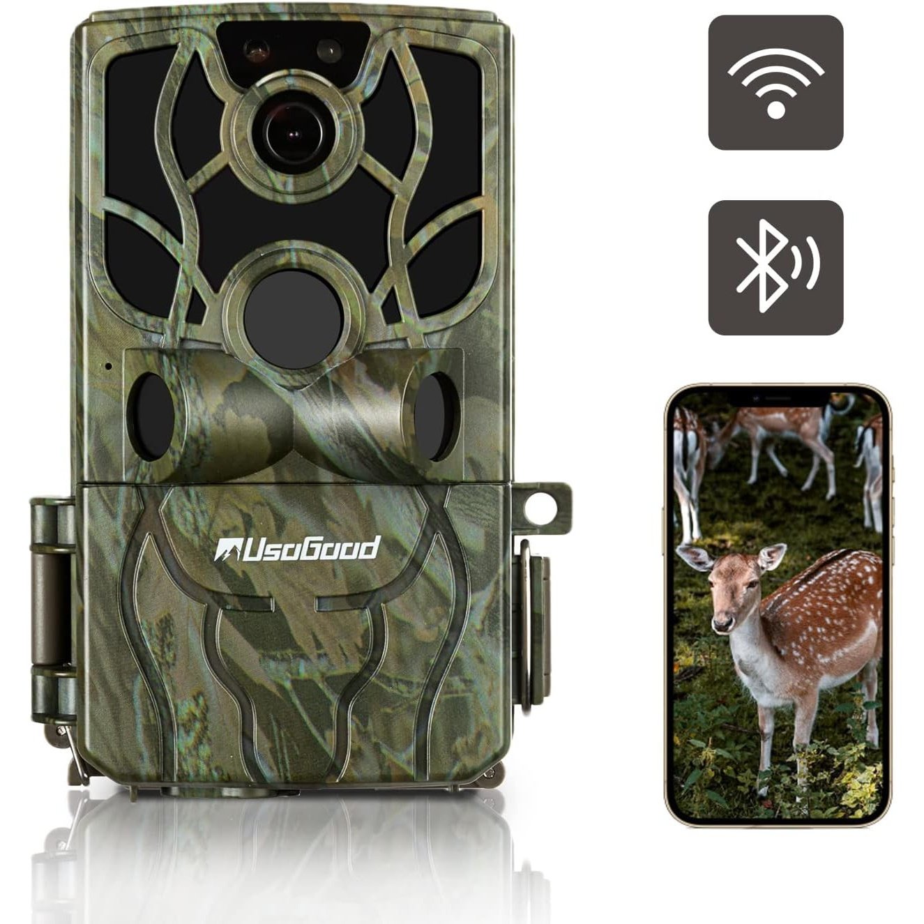 Usogood - Wildlife Camera 4K 48MP WiFi Bluetooth Night Vision IP66 Waterproof