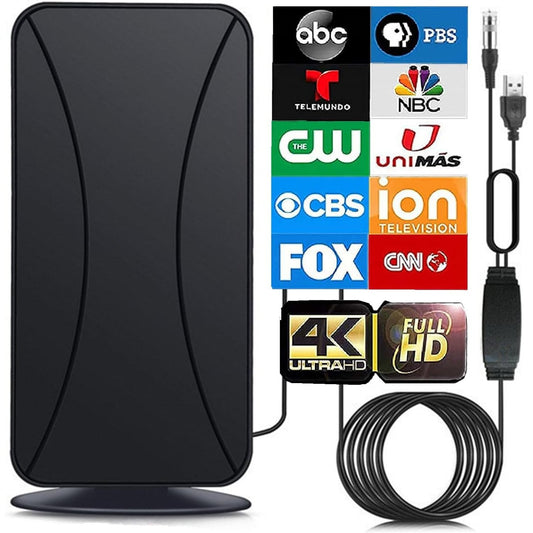 Jhesao Ltd. - Amplified Indoor TV Antenna with Booster, 4K HD 1080P, 520+ Miles Range