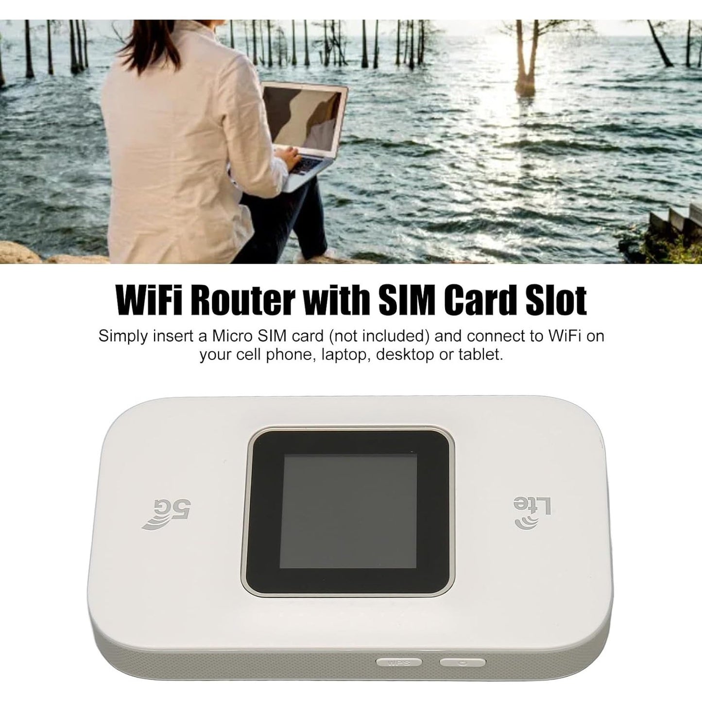 Sanpyl - 4G Mobile Wifi Portable Hotspot, Supports 10 Devices, Mini LTE Router With Sim Slot