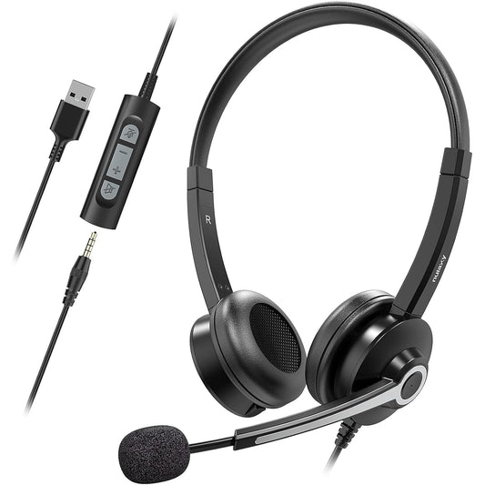 Nulaxy - Wired USB Computer Headset With Noise Cancelling Mic