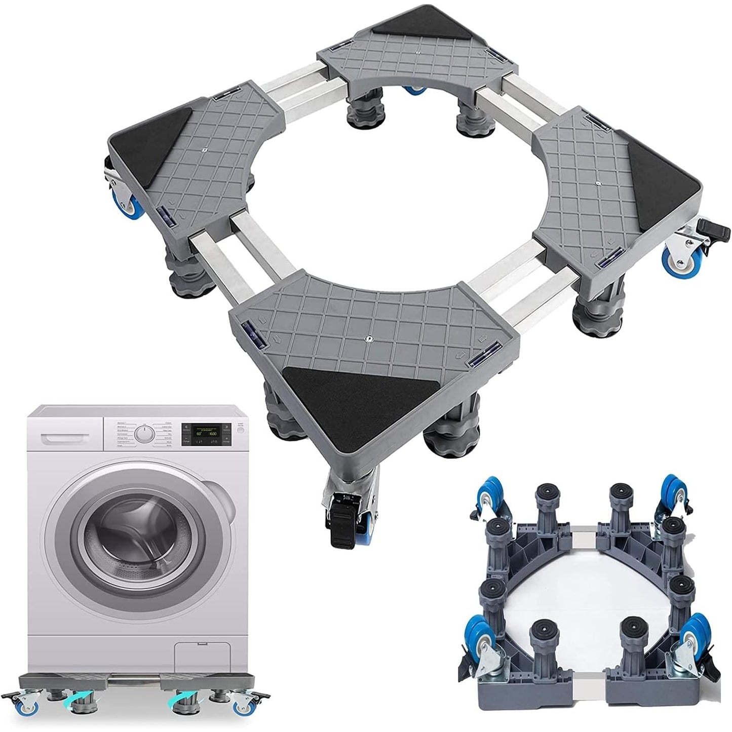 Ro - Adjustable Washing Machine Stand With Locking Wheels