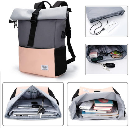 Mofut - Unisex Waterproof Rolltop Backpack With 15.6'' Laptop Compartment