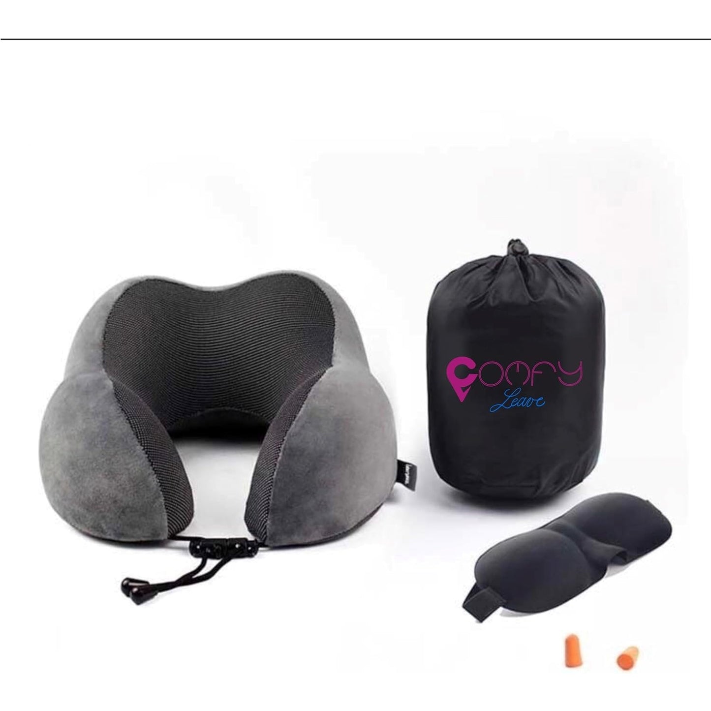 Comfy Leave - Memory Foam Travel Pillow With Mask & Earplugs