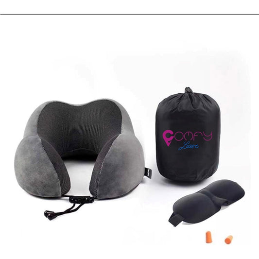 Comfy Leave - Memory Foam Travel Pillow With Mask & Earplugs