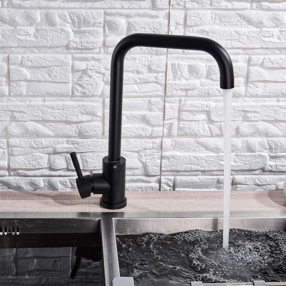 Abdd.Co - Matt Black 360Â° Kitchen Faucet With Single Handle