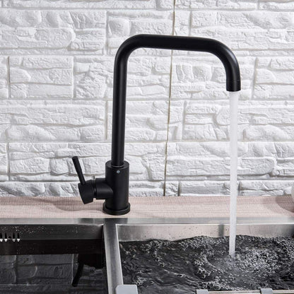 Abdd.Co - Matt Black 360Â° Kitchen Faucet With Single Handle