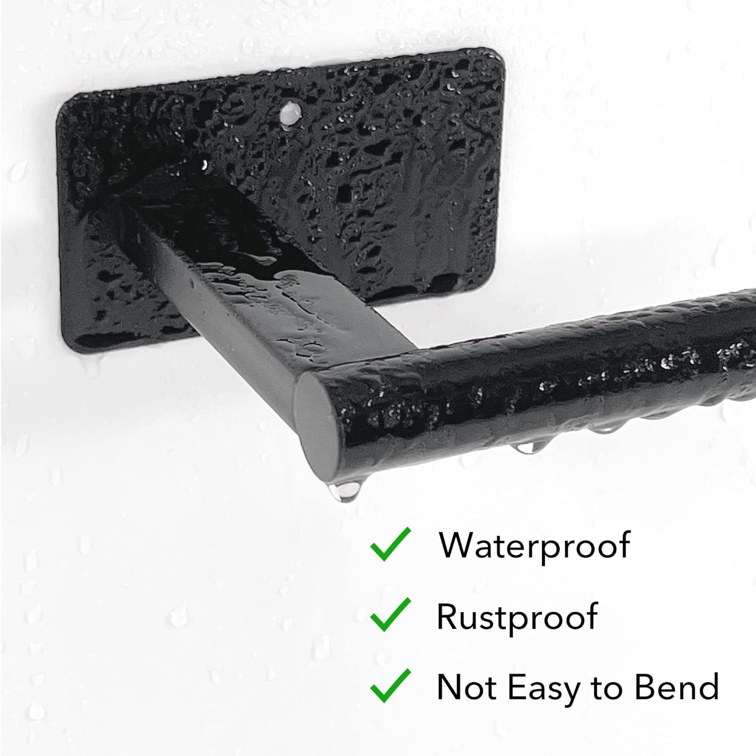 Amazon Basics - Matte Black Self-Adhesive Toilet Paper Holder