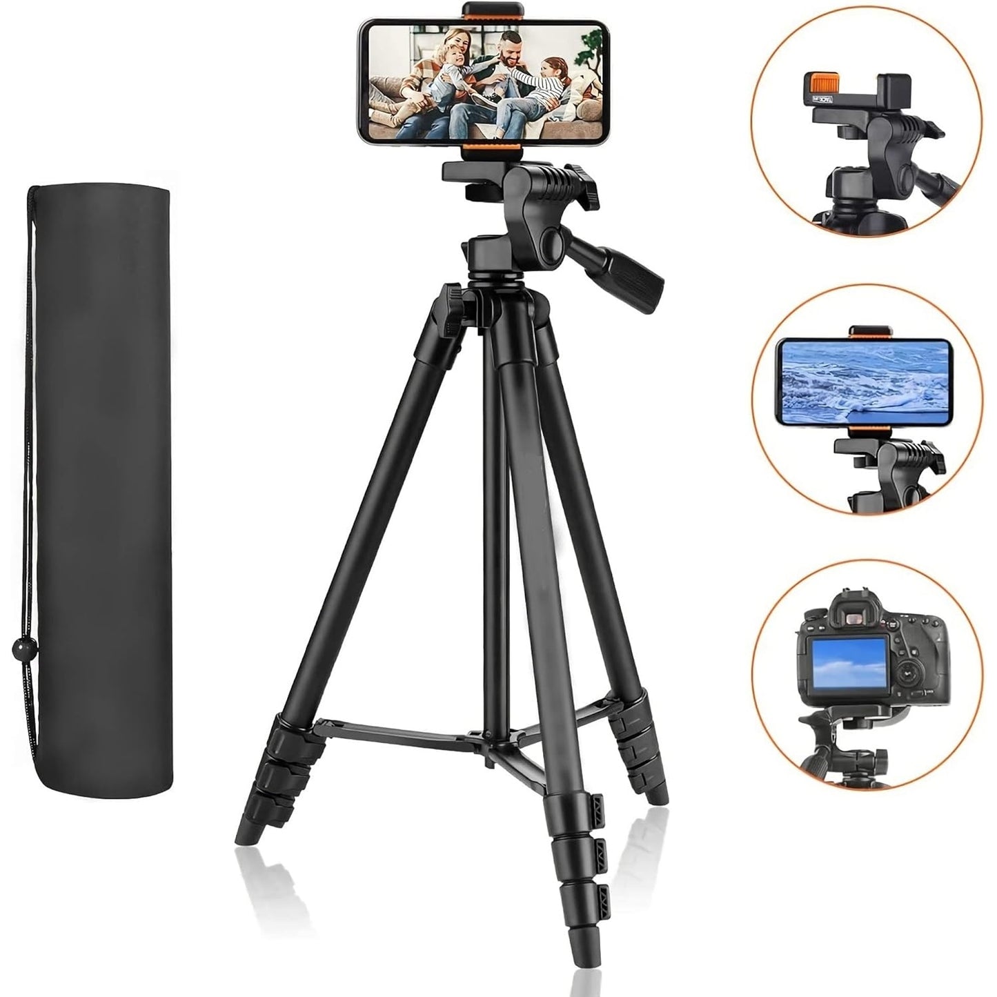 Intexca & Design - 55-Inch Lightweight Aluminum Tripod With Carry Bag