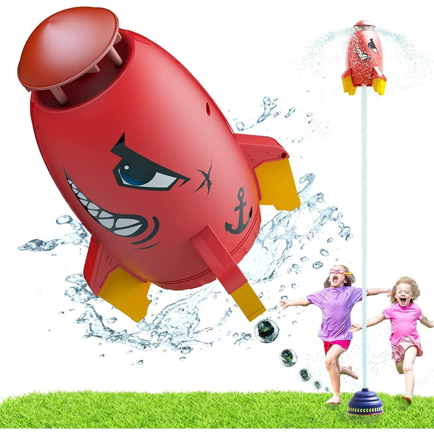 Glaceon - Rocket Sprinkler For Kids, Attaches To Garden Hose, Red