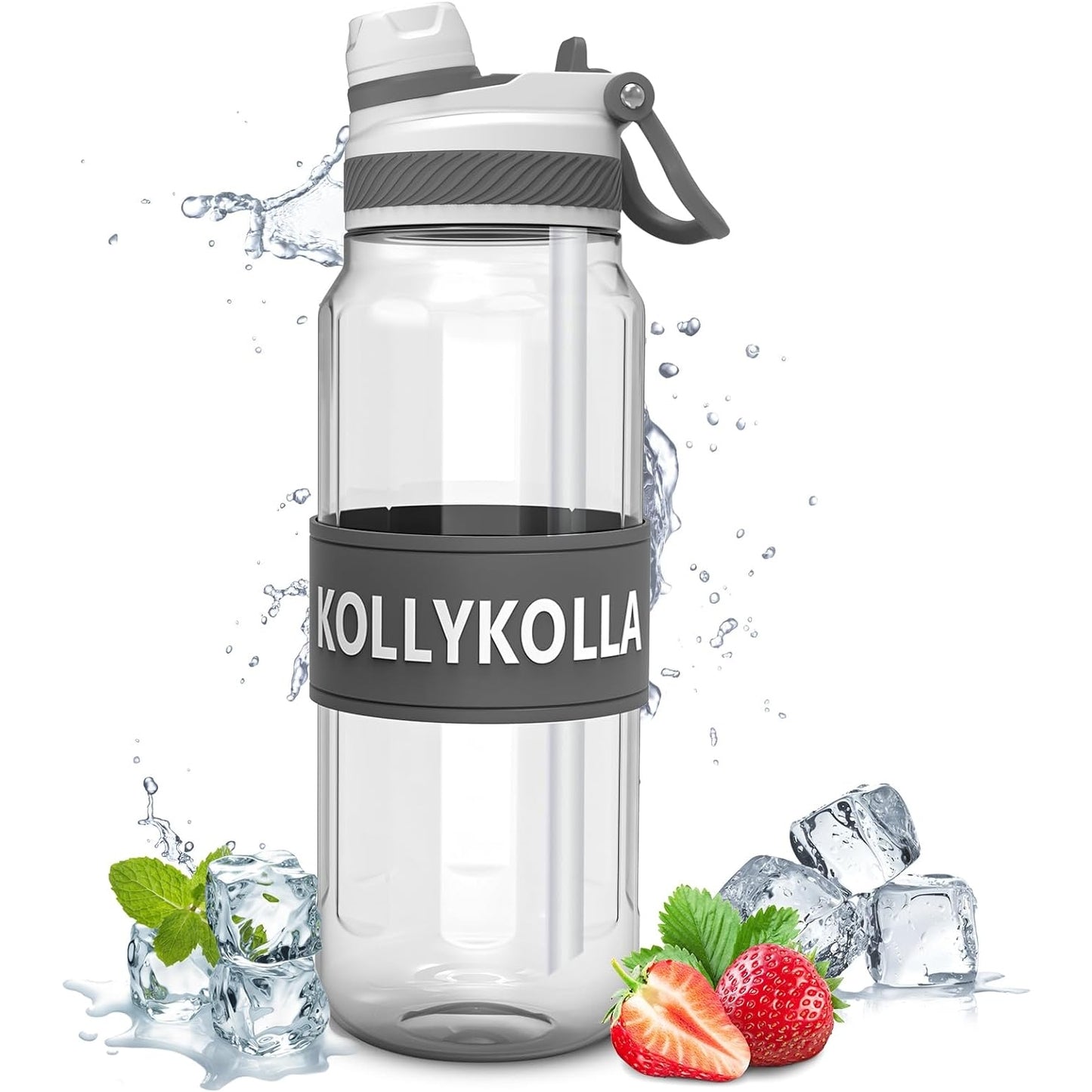 Kollykolla - Large 1L BPA Free Leak Proof Sports Water Bottle