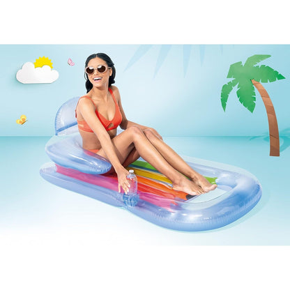 Intex Recreation Corp. - King Kool Lounge Pool Lounger With Headrest & Cupholder