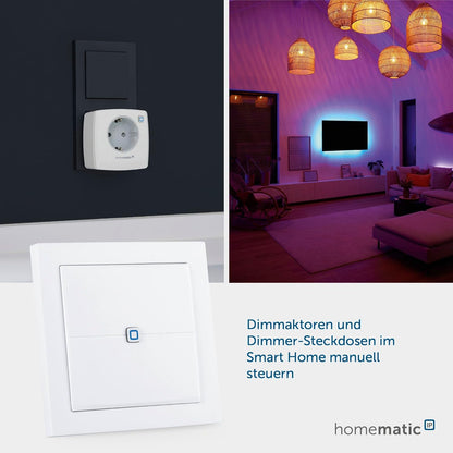 Eq-3 Ag - Homematic Ip Smart Home Wall Switch, Flat, Flexible, White