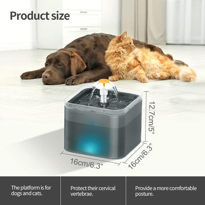 Smart Housewares - LED Ultra-Silent Pet Water Fountain, 67Oz