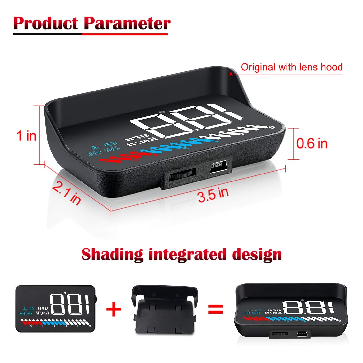 Ikikin - M7 Dual Mode Car Head Up Display With GPS Speedometer