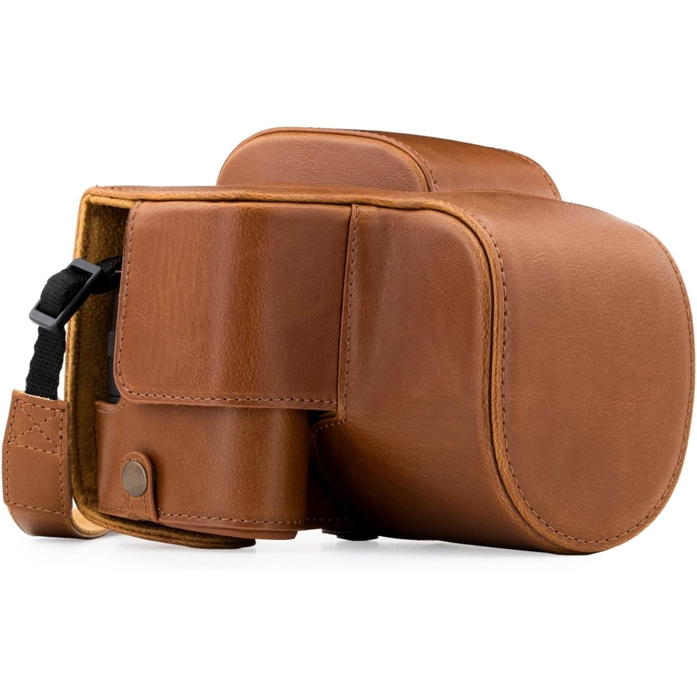 Megagear - Panasonic Lumix Dc-Fz80/Fz82 Leather Camera Case With Strap, Light Brown