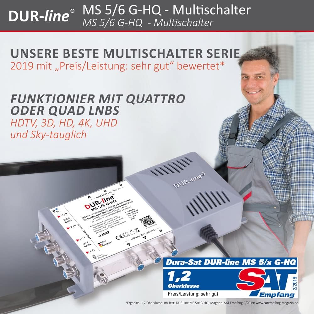 Dura-Sat Gmbh & Co.Kg - Dur-Line MS 5/6 G-HQ Multiswitch for 6 Participants - 4K UHD