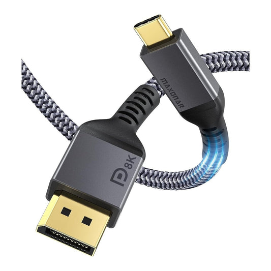 Maxonar - USB C to DisplayPort 8K 60Hz VESA Certified Cable 6.6Ft/2M