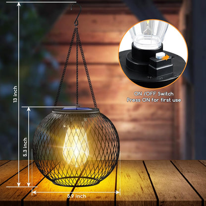 Ubright - Solar Outdoor Hanging Lanterns Waterproof Decorative Lights