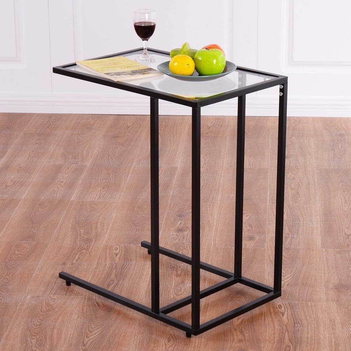 Qeuiwudsdbcdhbhdc - Glass & Steel Coffee Table 55.5x35x65 cm