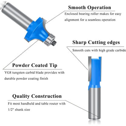 Mayline-Tech - 26 Pcs Tungsten Carbide Router Bit Set