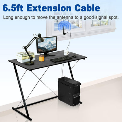 Eightwood - Dual Band WiFi Antenna 2.4GHz 5GHz RP-SMA With 6.5Ft Extension Cable