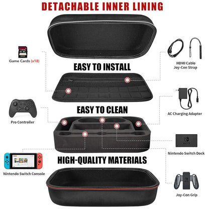 Btmeter - Deluxe Travel Carrying Case for Nintendo Switch/Switch Lite