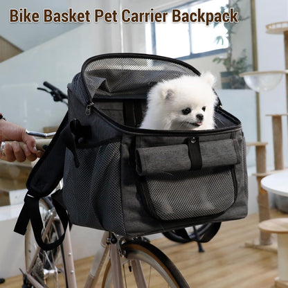 Generic - Dog Bike Basket Pet Carrier Backpack For Small Medium Pets