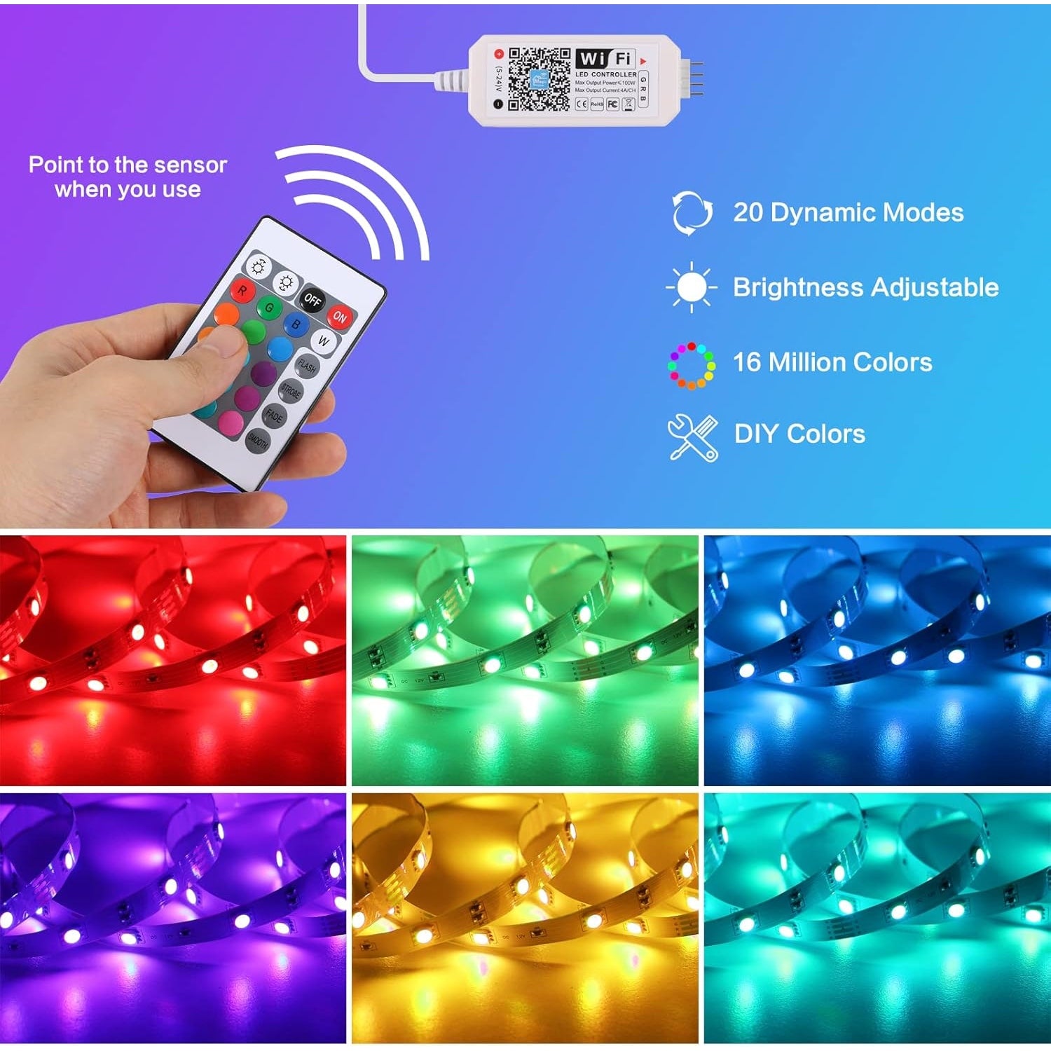 Riserva - Ruban Led 5M Wifi Smart Rgb 12V Alexa Google Home App Control