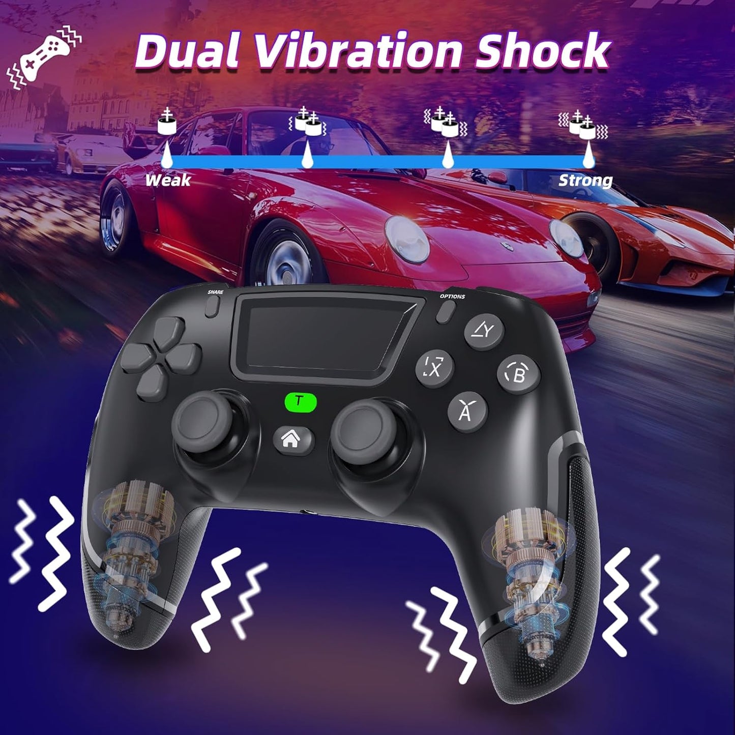 Tefelan - Wireless Controller for PS4 with Turbo, Programmable Buttons, Dual Vibration