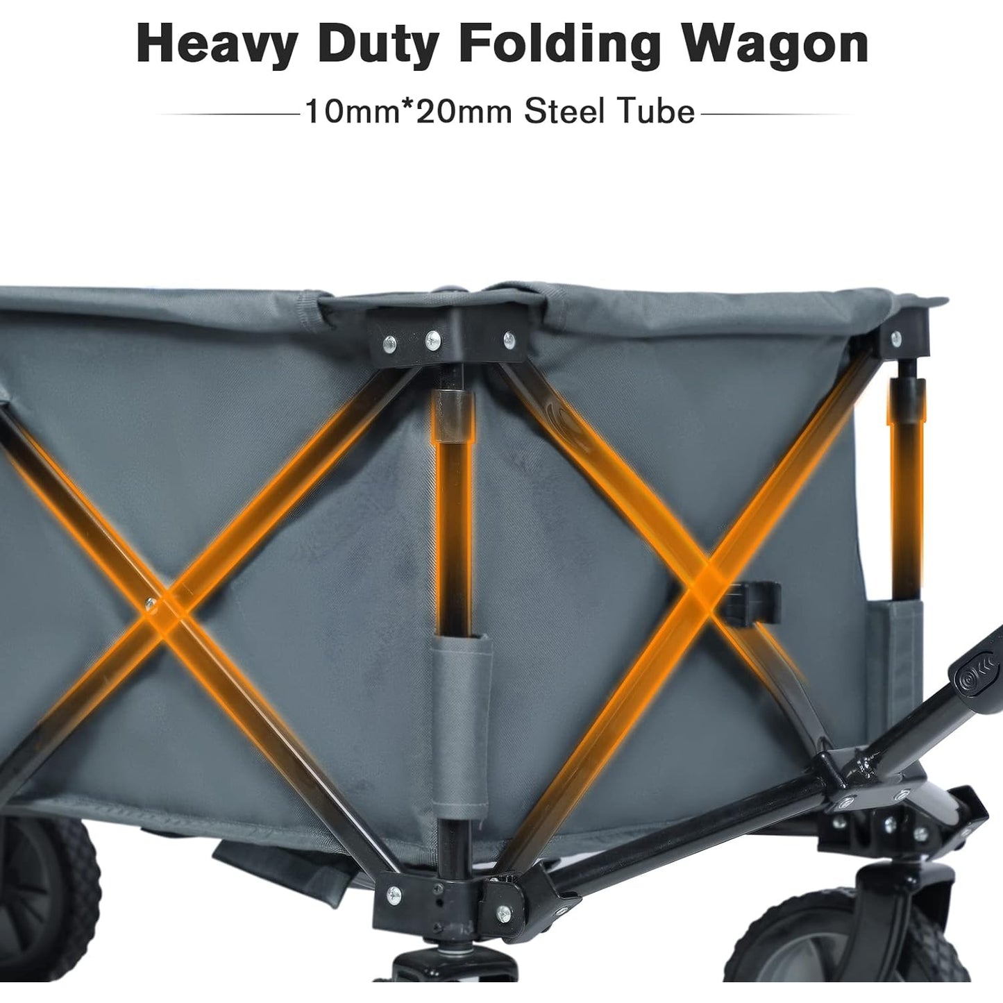 Timber Ridge - Collapsible Outdoor Folding Wagon Cart With Side Bag & Cup Holder