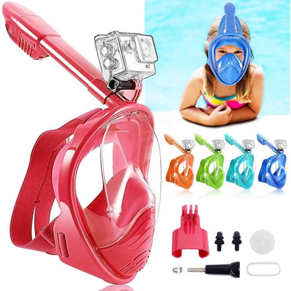 Narutoo - Kids' 180° Panoramic Full Face Snorkel Mask Anti-Fog/Leak