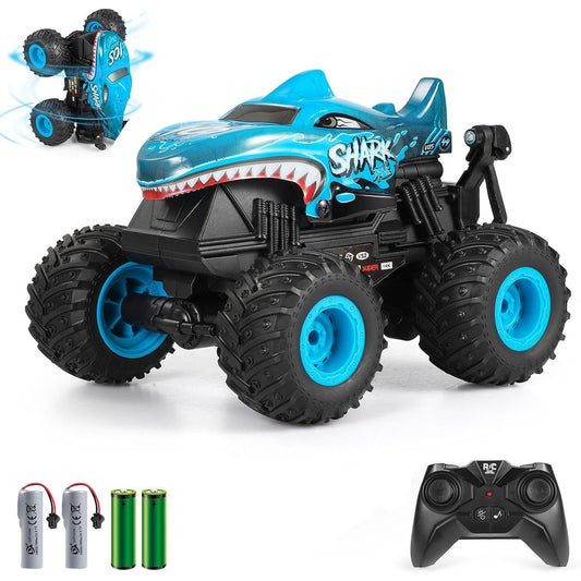 Dyodyorc - 2.4Ghz All Terrain Shark Monster Truck Rc Car With Music And Lights (Blue)